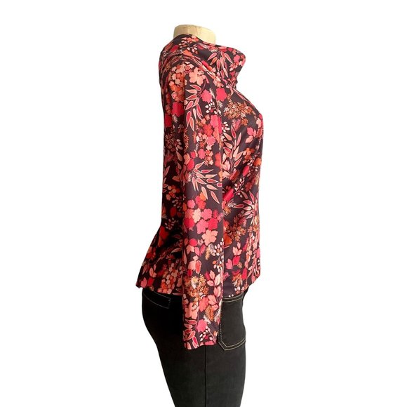 Vintage 1970s Blouse by Martha Manning Women Top Brown Red Orange size M 70s. - Picture 6 of 10